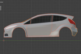 make low mid high poly 3d car model with blender