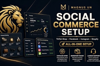 setup shopify, tiktok shop,facebook shop and instagram shop