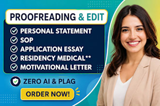 edit personal statement, statement of purpose, or college application essay