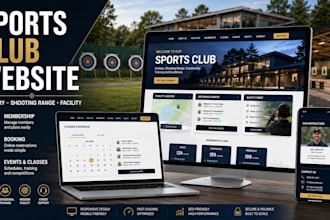 design a sports club, facility, archery, firearms, shooting, gun range website