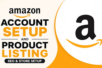 set up amazon account and product listing with SEO, amazon store setup