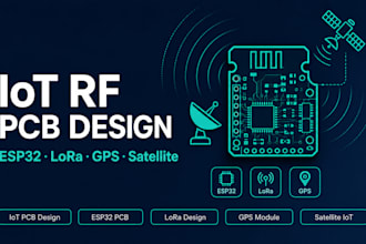 iot rf pcb design for esp32, lora, gps, and satellite communication systems