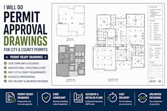 create professional stamped residential permit approval drawings and blueprints