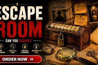 design stunning puzzle book, logic games, escape room challenges, treasure hunt