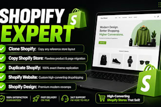 clone shopify website or copy shopify store design favicon shopify expert