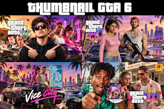 design professional gta 6 youtube thumbnails