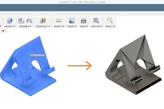 repair stl files, convert meshes to step and create 3d models for manufacturing