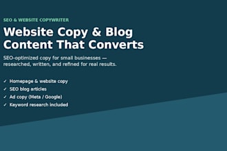 write SEO website copy and blog content that converts