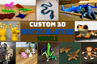 create custom 3d articulated model flexi toy stl for 3d printing