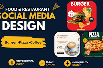 design professional food and restaurant social media posts