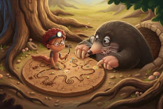 illustrate children picture book, book cover illustration and list on amazon KDP