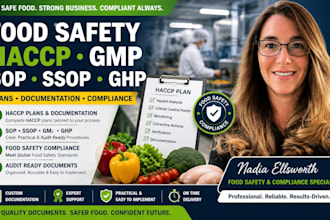create food safety sop gmp ssop haccp ghp compliance documentation, haccp plan