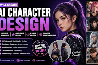 create consistent ai characters, ai influencers, avatars and character designs