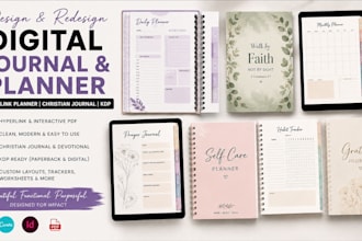 design redesign digital christian journal hyperlink planner prayer journal, etsy