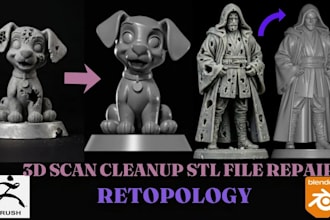 edit stl file, repair mesh errors, 3d scan cleanup fix 3d models for printing
