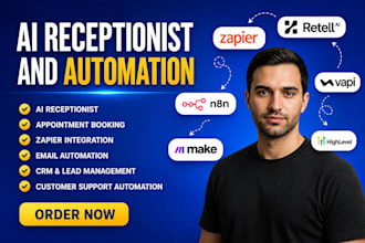 build ai customer support agent, ai receptionist using n8n zapier