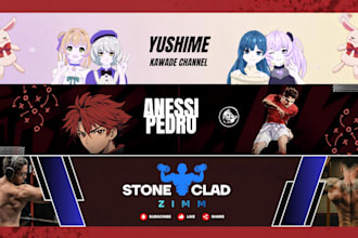 design a banner for youtube, twitch, discord and twitter
