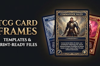 design custom card game, board game card frame and box design for game art