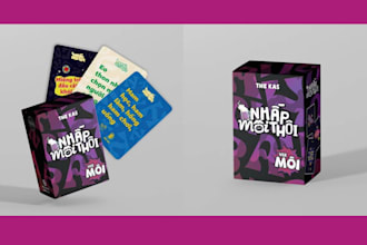 design custom card game, board game card frame and box design for game art