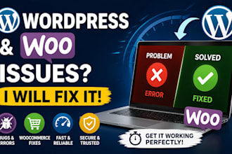fix wordpress and woocommerce bugs and errors