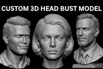 sculpt realistic 3d head model, 3d bust, and 3d face for 3d printing