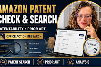 do patent search, amazon patent check, office action and patentability analysis