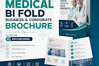 design medical bi fold business and corporate brochure