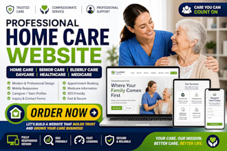design home care healthcare daycare senior care elderly care medicare website