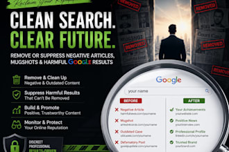 remove or suppress negative articles, mugshots, and harmful google result