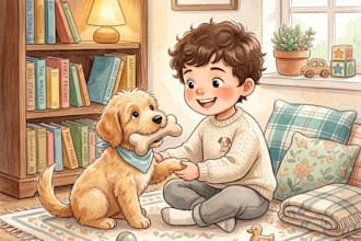 design whimsical watercolor children book illustration and story book art