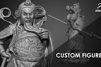 do character sculpting, anime, 3d model for print and custom figure