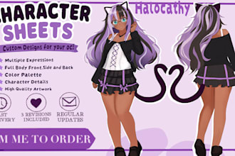 do anime character sheets with expressions