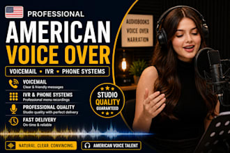 record a premium american voicemail from a pro studio