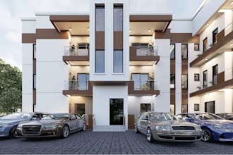 buildup multi unit residential house on single plot land development with render