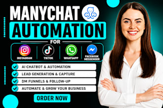 build manychat automation for instagram tiktok whatsapp