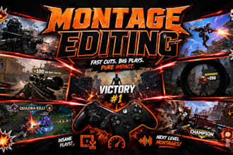 edit your gaming video montage for youtube and tiktok, gaming video editing
