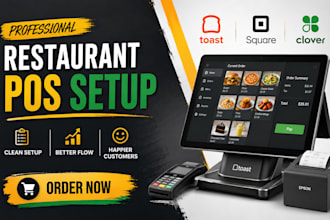 setup restaurant pos system toast pos square clover, menu, inventory ordering