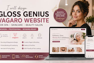 design glossgenius website glossgenius vagaro spa skincare beauty salon website