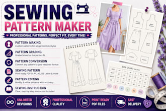 be your sewing pattern maker for clothing patterns grading and apparel samples