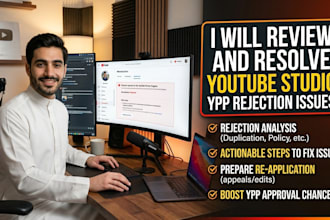 review and resolve youtube studio ypp rejection issues
