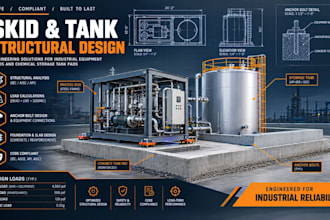 design industrial equipment skid framing and tank foundation calculations