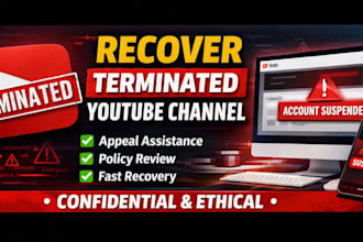 recover terminated suspended or deleted youtube channel