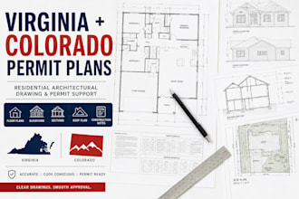 prepare virginia and colorado residential permit drawings