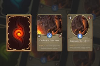 design card game, board game card frame design, card box for cards game art