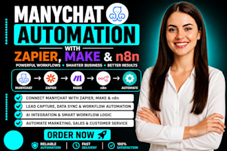 create manychat automation with zapier make and n8n