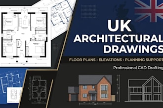 create professional UK architectural drawings regulation, for planning appr