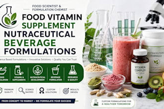 develop food vitamin supplement nutraceutical and beverage formulations