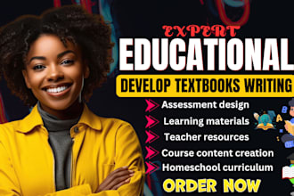 develop educational textbooks, workbooks, ebooks, curriculum and lesson material