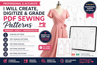 create digitize and grade professional PDF sewing patterns