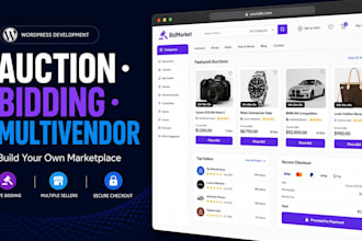 build wordpress auction website, bidding website and multivendor marketplace